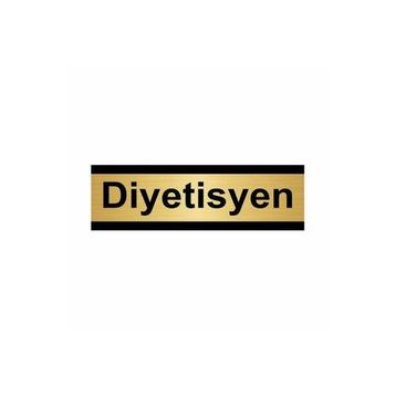 Özarslan Dizayn Departman Kapı İsimliği Diyetisyen 7x20 cm Altın Renk Metal Yönlendirme Levhası