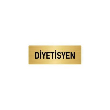Özarslan Dizayn Departman Kapı İsimliği Diyetisyen 7x20 cm Altın Renk Metal Yönlendirme Levhası