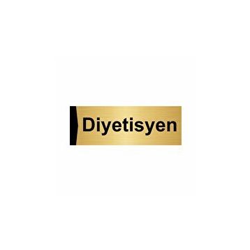 Özarslan Dizayn Departman Kapı İsimliği Diyetisyen 7x20 cm Altın Renk Metal Yönlendirme Levhası