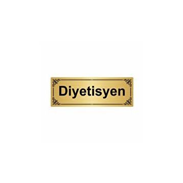 Özarslan Dizayn Departman Kapı İsimliği Diyetisyen 7x20 cm Altın Renk Metal Yönlendirme Levhası