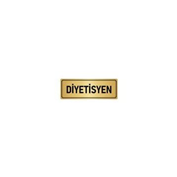 Özarslan Dizayn Departman Kapı İsimliği Diyetisyen 7x20 cm Altın Renk Metal Yönlendirme Levhası