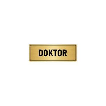 Özarslan Dizayn Departman Kapı İsimliği Doktor Odası 10x20 cm Altın Renk Metal Yönlendirme Levhası