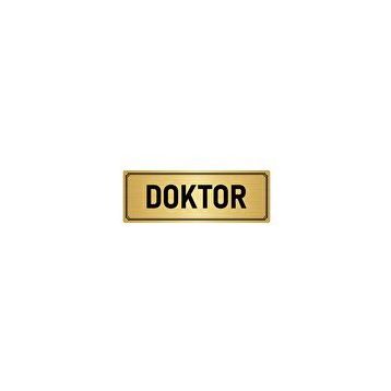 Özarslan Dizayn Departman Kapı İsimliği Doktor Odası 10x20 cm Altın Renk Metal Yönlendirme Levhası