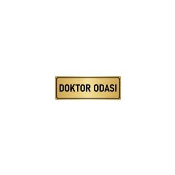 Özarslan Dizayn Departman Kapı İsimliği Doktor Odası 10x20 cm Altın Renk Metal Yönlendirme Levhası