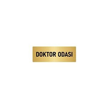 Özarslan Dizayn Departman Kapı İsimliği Doktor Odası 10x20 cm Altın Renk Metal Yönlendirme Levhası