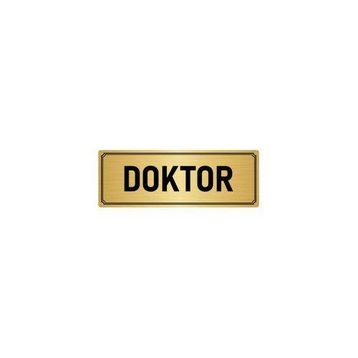 Özarslan Dizayn Departman Kapı İsimliği Doktor Odası 5x20 cm Altın Renk Metal Yönlendirme Levhası