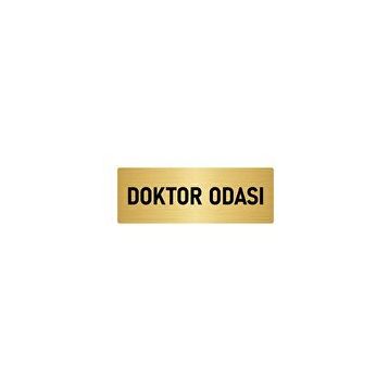 Özarslan Dizayn Departman Kapı İsimliği Doktor Odası 5x20 cm Altın Renk Metal Yönlendirme Levhası