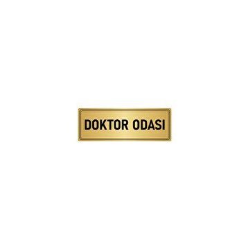 Özarslan Dizayn Departman Kapı İsimliği Doktor Odası 5x20 cm Altın Renk Metal Yönlendirme Levhası
