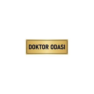 Özarslan Dizayn Departman Kapı İsimliği Doktor Odası 7x20 cm Altın Renk Metal Yönlendirme Levhası