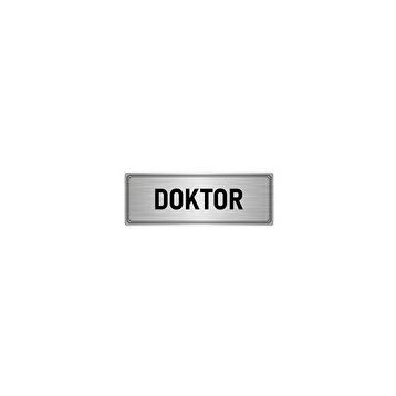 Özarslan Dizayn Departman Kapı İsimliği Doktor Odası 7x20 cm Gümüş Renk Metal Yönlendirme Levhası