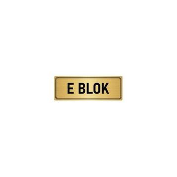 Özarslan Dizayn Departman Kapı İsimliği E Blok 5x20 cm Altın Renk Metal Yönlendirme Levhası