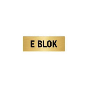 Özarslan Dizayn Departman Kapı İsimliği E Blok 7x20 cm Altın Renk Metal Yönlendirme Levhası