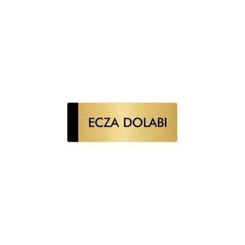 Özarslan Dizayn Departman Kapı İsimliği Ecza Dolabı 10x20 cm Altın Renk Metal Yönlendirme Levhası