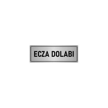 Özarslan Dizayn Departman Kapı İsimliği Ecza Dolabı 10x20 cm Gümüş Renk Metal Yönlendirme Levhası