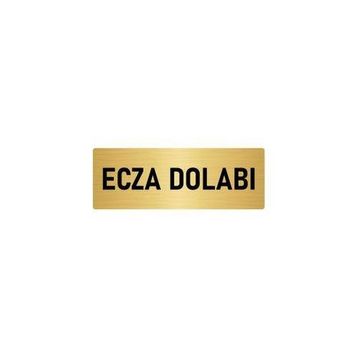 Özarslan Dizayn Departman Kapı İsimliği Ecza Dolabı 5x20 cm Altın Renk Metal Yönlendirme Levhası