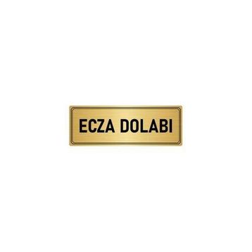 Özarslan Dizayn Departman Kapı İsimliği Ecza Dolabı 5x20 cm Altın Renk Metal Yönlendirme Levhası