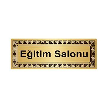 Özarslan Dizayn Departman Kapı İsimliği Eğitim Salonu 7x20 cm Altın Renk Metal Yönlendirme Levhası