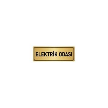 Özarslan Dizayn Departman Kapı İsimliği Elektrik Odası 10x20 cm Altın Renk Metal Yönlendirme Levhası