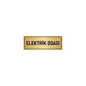 Özarslan Dizayn Departman Kapı İsimliği Elektrik Odası 7x20 cm Altın Renk Metal Yönlendirme Levhası