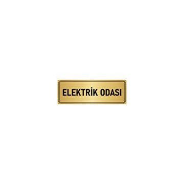 Özarslan Dizayn Departman Kapı İsimliği Elektrik Odası 7x20 cm Altın Renk Metal Yönlendirme Levhası