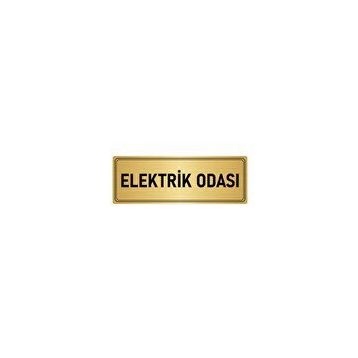 Özarslan Dizayn Departman Kapı İsimliği Elektrik Odası 7x20 cm Altın Renk Metal Yönlendirme Levhası