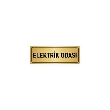 Özarslan Dizayn Departman Kapı İsimliği Elektrik Odası 7x20 cm Altın Renk Metal Yönlendirme Levhası