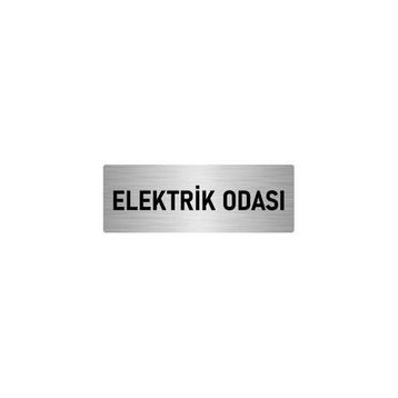 Özarslan Dizayn Departman Kapı İsimliği Elektrik Odası 7x20 cm Gümüş Renk Metal Yönlendirme Levhası