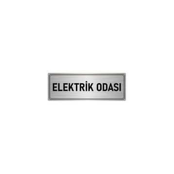 Özarslan Dizayn Departman Kapı İsimliği Elektrik Odası 7x20 cm Gümüş Renk Metal Yönlendirme Levhası