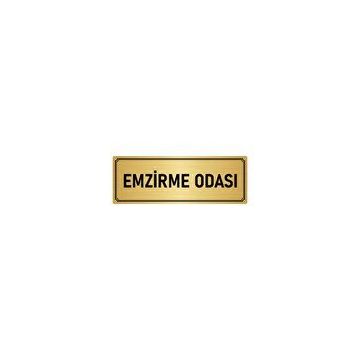 Özarslan Dizayn Departman Kapı İsimliği Emzirme Odası 7x20 cm Altın Renk Metal Yönlendirme Levhası