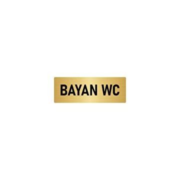 Özarslan Dizayn Departman Kapı İsimliği Engelli Wc 10x20 cm Altın Renk Metal Yönlendirme Levhası