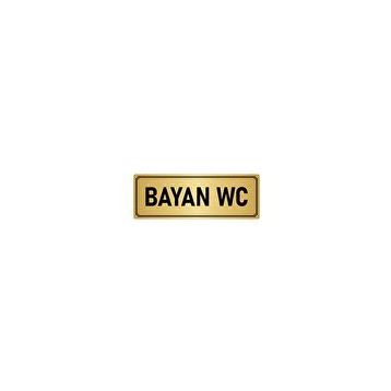 Özarslan Dizayn Departman Kapı İsimliği Engelli Wc 10x20 cm Altın Renk Metal Yönlendirme Levhası