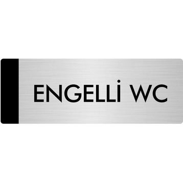Özarslan Dizayn Departman Kapı İsimliği Engelli Wc 10x20 cm Gümüş Renk Metal Yönlendirme Levhası