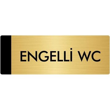 Özarslan Dizayn Departman Kapı İsimliği Engelli Wc 5x20 cm Altın Renk Metal Yönlendirme Levhası