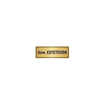 Özarslan Dizayn Departman Kapı İsimliği Estetisyen 5x20 cm Altın Renk Metal Yönlendirme Levhası