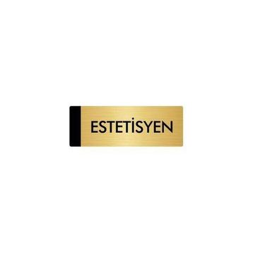 Özarslan Dizayn Departman Kapı İsimliği Estetisyen 5x20 cm Altın Renk Metal Yönlendirme Levhası