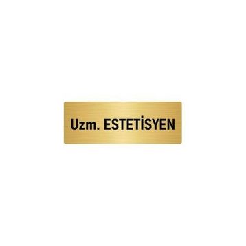 Özarslan Dizayn Departman Kapı İsimliği Estetisyen 7x20 cm Altın Renk Metal Yönlendirme Levhası