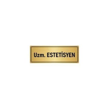 Özarslan Dizayn Departman Kapı İsimliği Estetisyen 7x20 cm Altın Renk Metal Yönlendirme Levhası