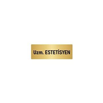 Özarslan Dizayn Departman Kapı İsimliği Estetisyen 7x20 cm Altın Renk Metal Yönlendirme Levhası