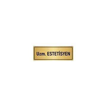 Özarslan Dizayn Departman Kapı İsimliği Estetisyen 7x20 cm Altın Renk Metal Yönlendirme Levhası