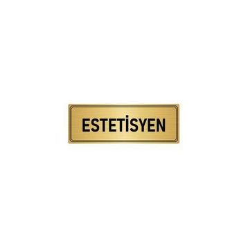Özarslan Dizayn Departman Kapı İsimliği Estetisyen 7x20 cm Altın Renk Metal Yönlendirme Levhası
