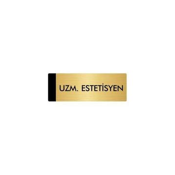 Özarslan Dizayn Departman Kapı İsimliği Estetisyen 7x20 cm Altın Renk Metal Yönlendirme Levhası