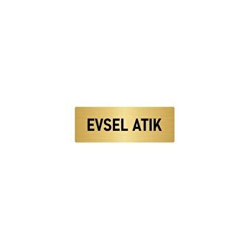 Özarslan Dizayn Departman Kapı İsimliği Evsel Atık 10x20 cm Altın Renk Metal Yönlendirme Levhası
