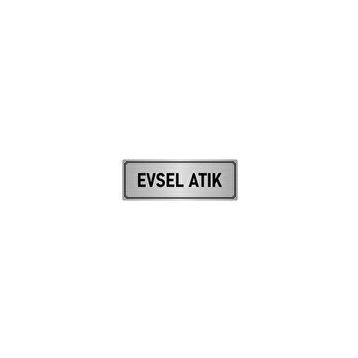 Özarslan Dizayn Departman Kapı İsimliği Evsel Atık 10x20 cm Gümüş Renk Metal Yönlendirme Levhası