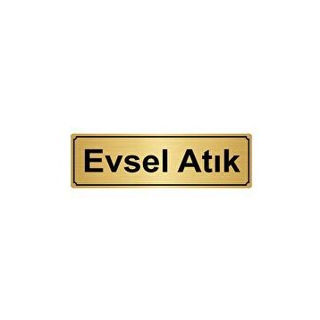 Özarslan Dizayn Departman Kapı İsimliği Evsel Atık 10x20 cm Gümüş Renk Metal Yönlendirme Levhası