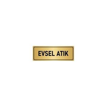 Özarslan Dizayn Departman Kapı İsimliği Evsel Atık 5x20 cm Altın Renk Metal Yönlendirme Levhası