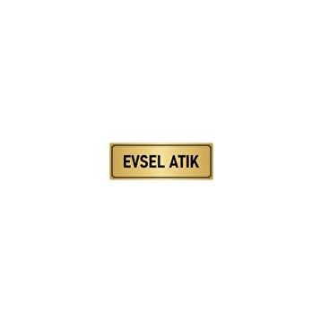 Özarslan Dizayn Departman Kapı İsimliği Evsel Atık 5x20 cm Altın Renk Metal Yönlendirme Levhası