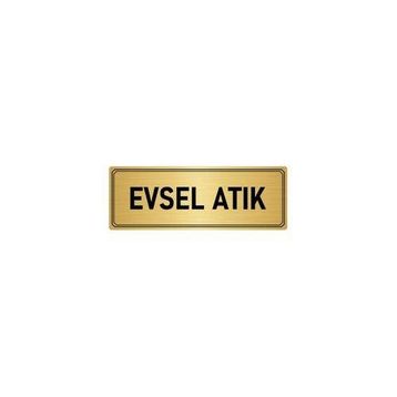 Özarslan Dizayn Departman Kapı İsimliği Evsel Atık 7x20 cm Altın Renk Metal Yönlendirme Levhası