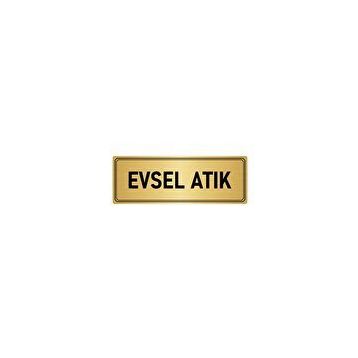 Özarslan Dizayn Departman Kapı İsimliği Evsel Atık 7x20 cm Altın Renk Metal Yönlendirme Levhası