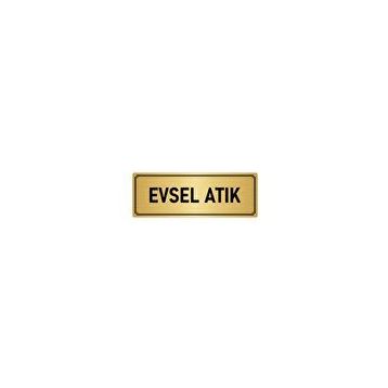 Özarslan Dizayn Departman Kapı İsimliği Evsel Atık 7x20 cm Altın Renk Metal Yönlendirme Levhası