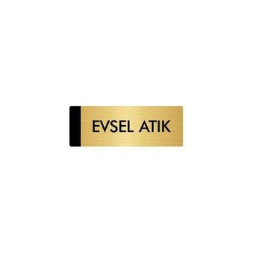Özarslan Dizayn Departman Kapı İsimliği Evsel Atık 7x20 cm Altın Renk Metal Yönlendirme Levhası
